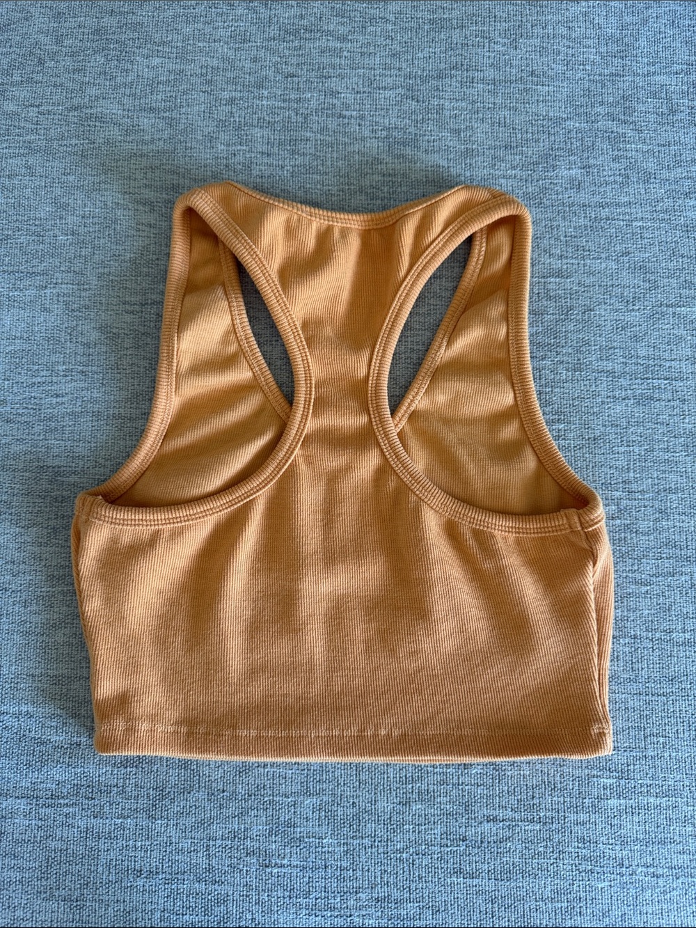 Signature Ribbed Racerback Crop Top - Warm Orange - Picture 5 of 5
